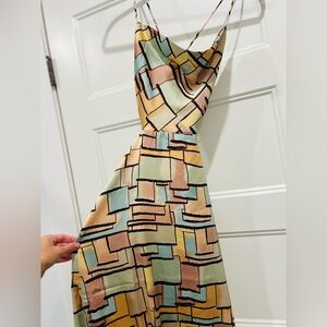 12th Tribe Abstract Pastel Midi Dress